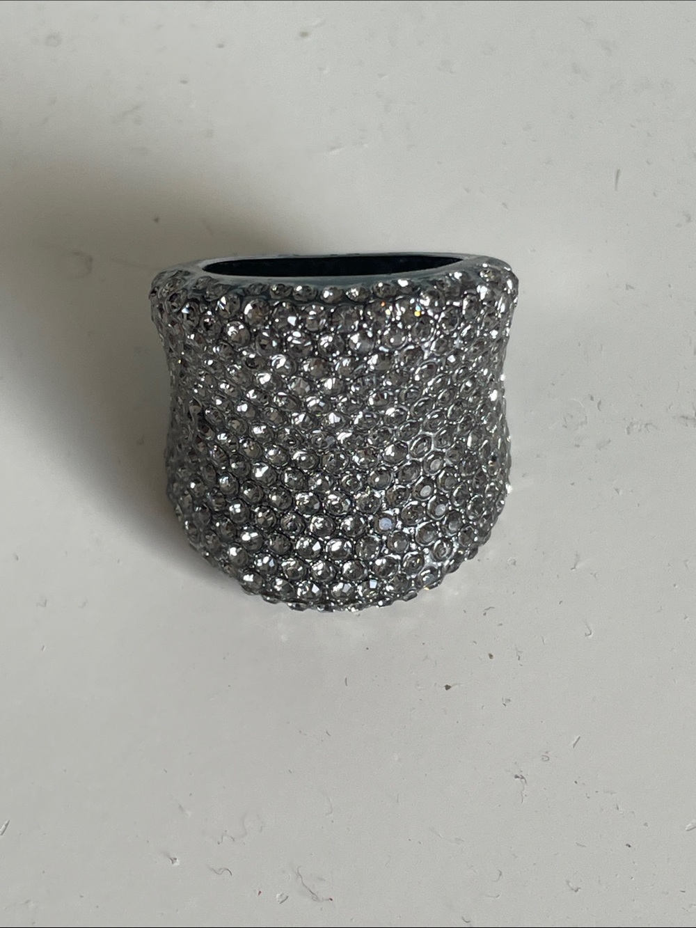Crystal Pave Statement Ring - Silver